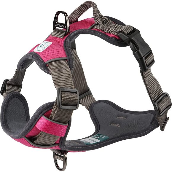 Embark Adventure Dog Harness Pink Medium Polyester Adjustable Reflective Straps - Picture 2 of 8